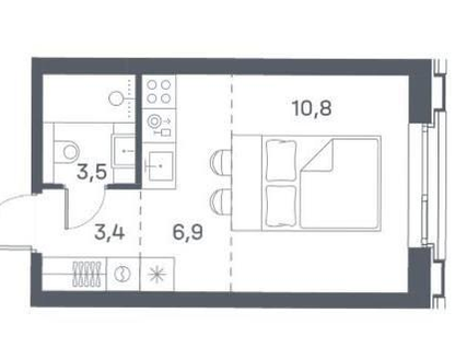 Студия, 24,1 м²