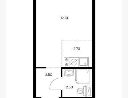 Студия, 19,9&nbsp;м²