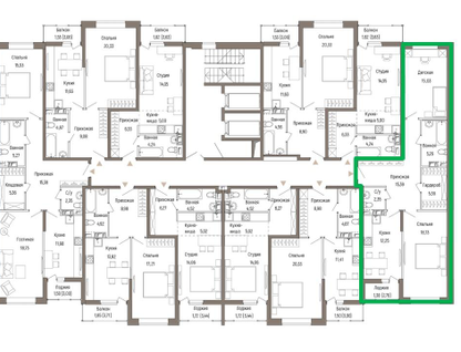 2-к. квартира, 75 м²