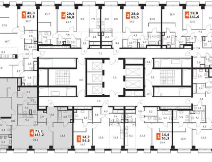 5-к. квартира, 148 м²