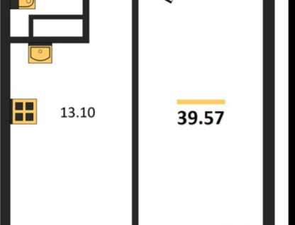1-к. квартира, 39,6&nbsp;м²