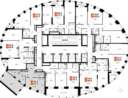 1-к. квартира, 65&nbsp;м²