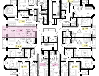 Студия, 33&nbsp;м²