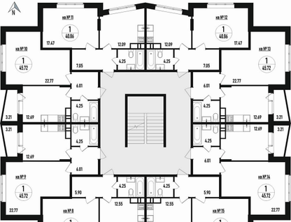 1-к. квартира, 40 м²