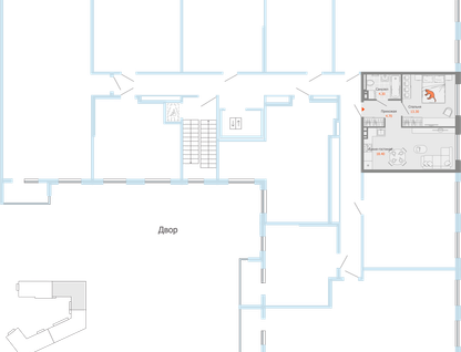 2-к. квартира, 41&nbsp;м²