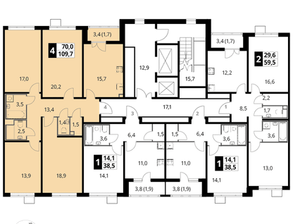 4-к. квартира, 109&nbsp;м²