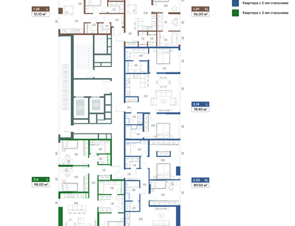 1-к. квартира, 56 м²
