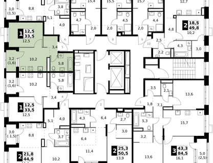 1-к. квартира, 33&nbsp;м²