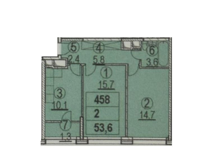 2-к. квартира, 55&nbsp;м²