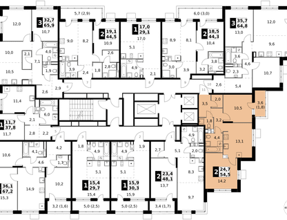 2-к. квартира, 54 м²