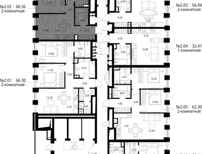2-к. квартира, 60&nbsp;м²