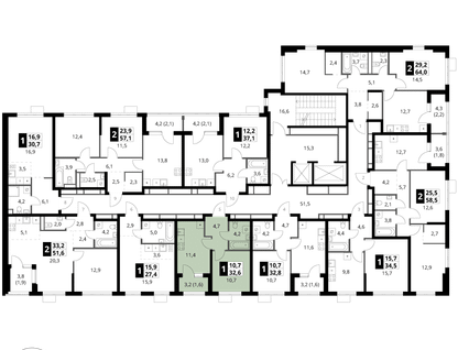 1-к. квартира, 32 м²