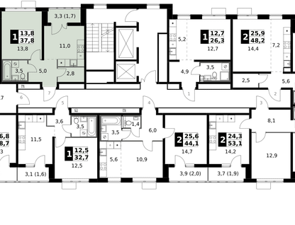 1-к. квартира, 37&nbsp;м²