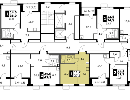 Студия, 27&nbsp;м²
