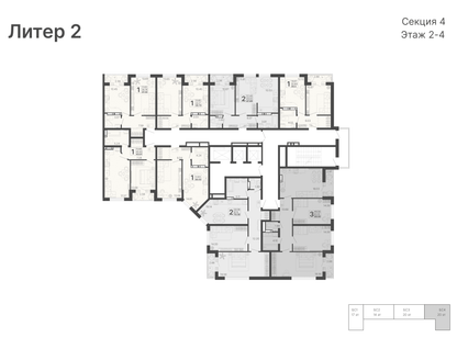 1-к. квартира, 52 м²
