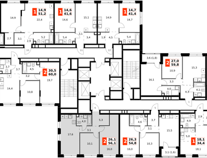3-к. квартира, 56&nbsp;м²