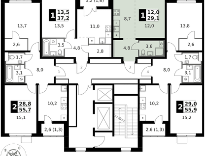Студия, 29&nbsp;м²