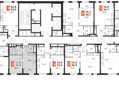 1-к. квартира, 34 м²