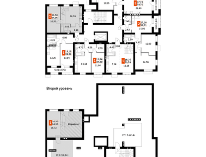 2-к. квартира, 64&nbsp;м²