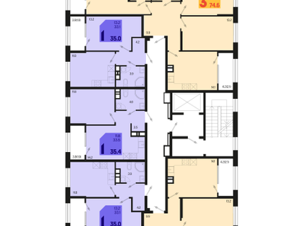 3-к. квартира, 78&nbsp;м²