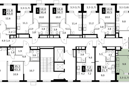 1-к. квартира, 33&nbsp;м²