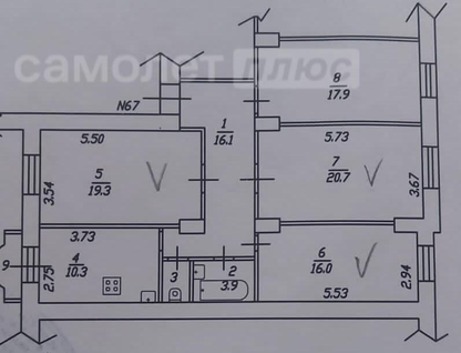 4-к. квартира, 105 м²