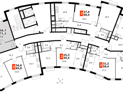 2-к. квартира, 71&nbsp;м²