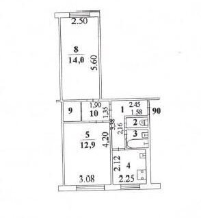 2-к. квартира, 44 м²