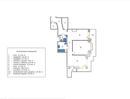 2-к. квартира, 106&nbsp;м²