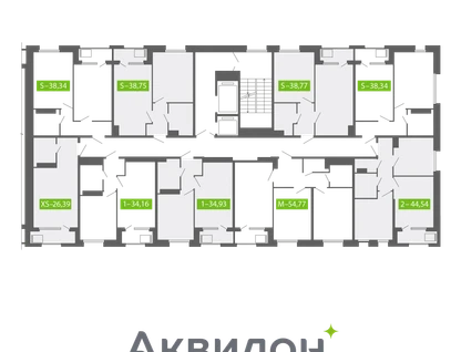 1-к. квартира, 34&nbsp;м²