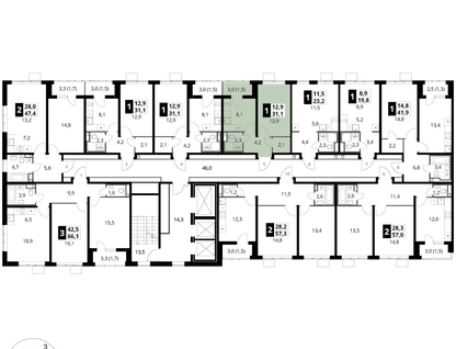 1-к. квартира, 31 м²