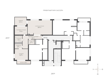 3-к. квартира, 124&nbsp;м²