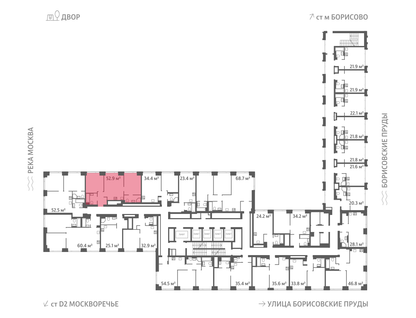 2-к. квартира, 52&nbsp;м²