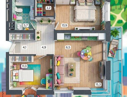 3-к. квартира, 82,8&nbsp;м²