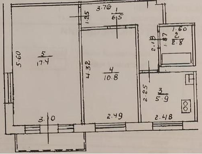 2-к. квартира, 43,4&nbsp;м²