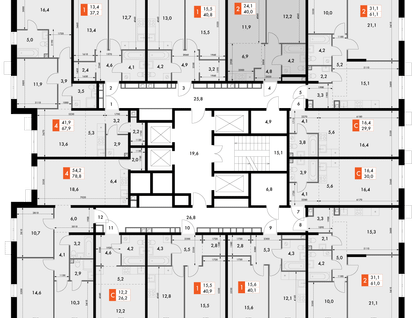 2-к. квартира, 40 м²