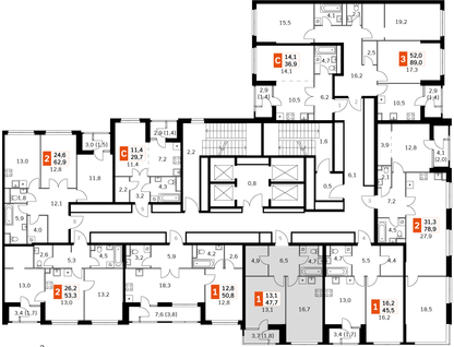 2-к. квартира, 45 м²
