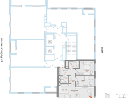 3-к. квартира, 82 м²