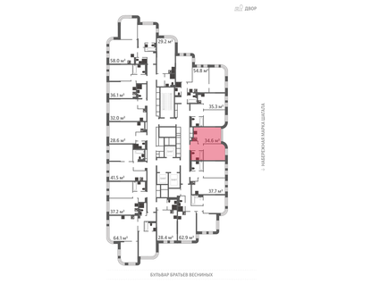 1-к. квартира, 34&nbsp;м²