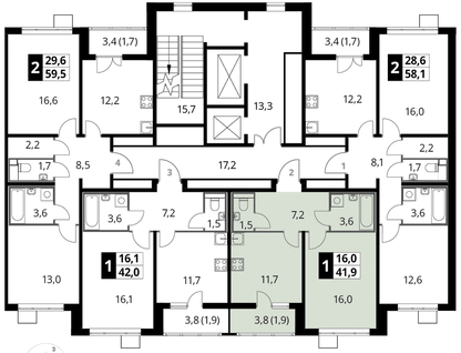 1-к. квартира, 41&nbsp;м²