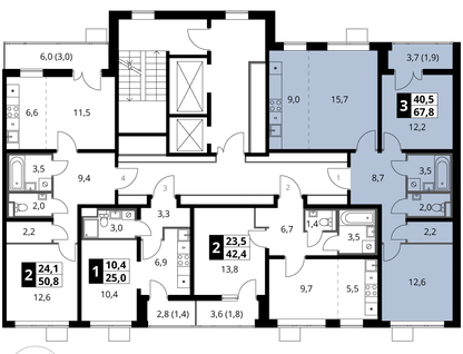 3-к. квартира, 67&nbsp;м²