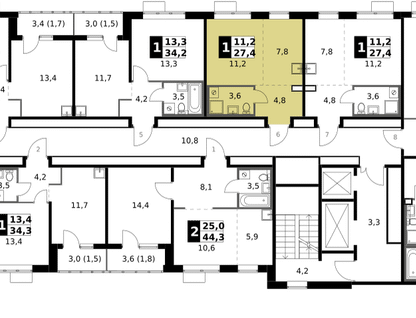 Студия, 27 м²