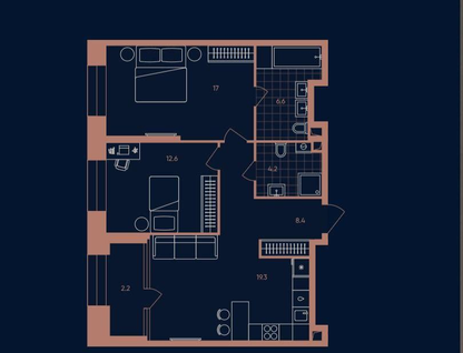 3-к. квартира, 70,3 м²