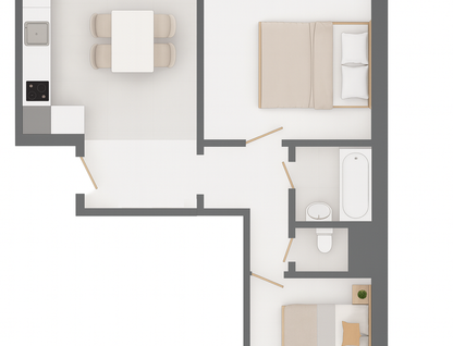 2-к. квартира, 54&nbsp;м²