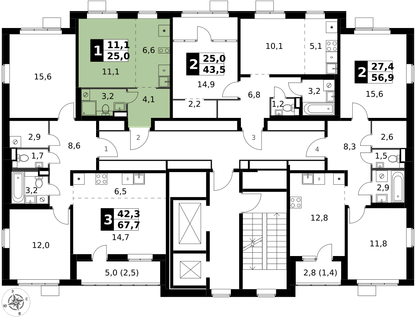 Студия, 25 м²