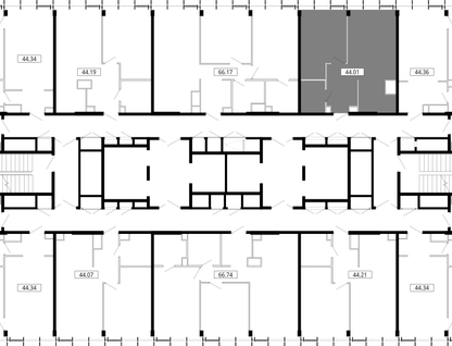 1-к. квартира, 44&nbsp;м²