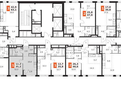 1-к. квартира, 35 м²