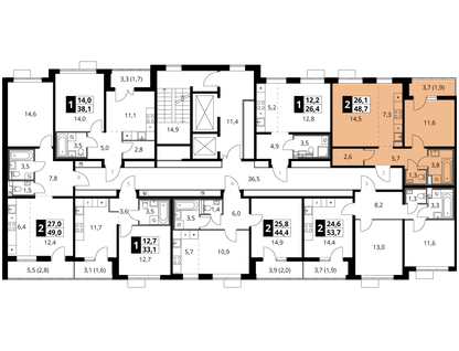 2-к. квартира, 48&nbsp;м²