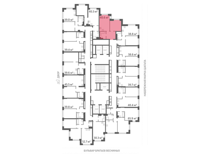 1-к. квартира, 40&nbsp;м²