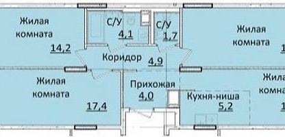 4-к. квартира, 79,8 м²